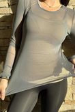 Essential Stretch Mesh Layering Top Grey /20