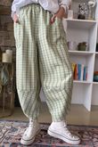 Felix Plaid Shelby Barrel Pant Soft Lime