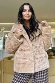 Finnick Luxury Faux Fur Waterfall Jacket Soft Tan /50=