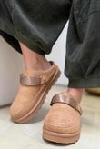 Flatform Suedette Clog Camel