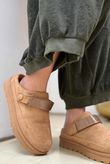Flatform Suedette Clog Camel