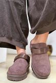 Flatform Suedette Clog Chocolate