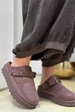 Flatform Suedette Clog Chocolate
