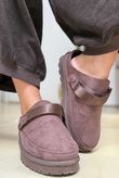Flatform Suedette Clog Chocolate