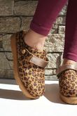 Flatform Suedette Clog Leopard