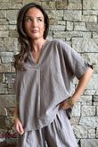 Frame Cotton Nero Pleat Blouse Earth