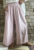 Frame Cotton Shirring Waist Wide Leg Pant Blush