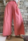 Frame Cotton Shirring Waist Wide Leg Pant Coral