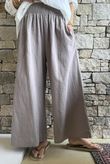 Frame Cotton Shirring Waist Wide Leg Pant Earth