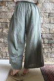 Frame Cotton Shirring Waist Wide Leg Pant Khaki
