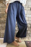 Frame Cotton Shirring Waist Wide Leg Pant Navy
