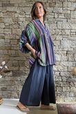 Frame Cotton Shirring Waist Wide Leg Pant Navy