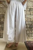 Frame Cotton Shirring Waist Wide Leg Pant White