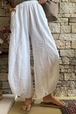 Frame Cotton Slant Pant White