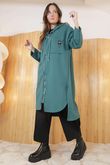 Frankie Longline Hoodie Jacket Teal /12=
