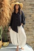 Golden Threads Dobby High Low Shirt Black /10 =