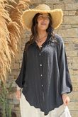 Golden Threads Dobby High Low Shirt Black /10 =