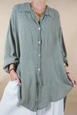 Golden Threads Dobby High Low Shirt Khaki /8 =