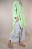Golden Threads Dobby High Low Shirt Soft Lime /14 =