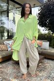 Golden Threads Dobby High Low Shirt Soft Lime `/11 