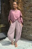 Hamptons Weekend Twist Pant Plum