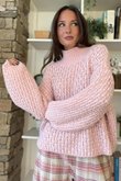 Heritage Funnel Neck Knit Jumper Rose