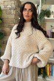 Heritage Funnel Neck Knit Jumper Stone