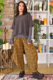 Heritage Needlecord Plaid Relaxed Barrel Pant Mucky Olive & Camel