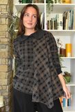 Heritage Needlecord Plaid Swing Top Black & Chocolate