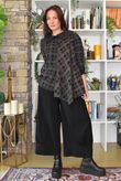 Heritage Needlecord Plaid Swing Top Black & Chocolate