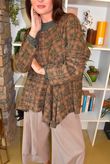 Heritage Needlecord Plaid Swing Top Khaki & Camel