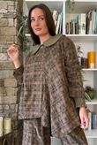 Heritage Needlecord Plaid Swing Top Khaki & Camel