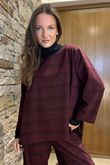 Highgrove Scuba Stretch Top Burgundy