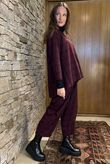 Highgrove Scuba Stretch Top Burgundy