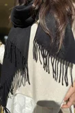 Highland Cotton Cashmere Scarf Black /10 