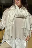 Highland Cotton Cashmere Scarf Ecru