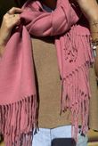 Highland Cotton Cashmere Scarf Indain Pink