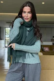 Highland Cotton Cashmere Scarf Racing Green 