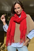 Highland Cotton Cashmere Scarf Rouge