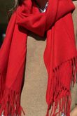 Highland Cotton Cashmere Scarf Rouge