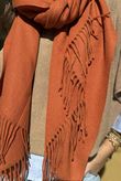 Highland Cotton Cashmere Scarf Rust