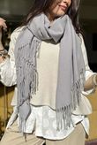 Highland Cotton Cashmere Scarf Steel
