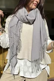 Highland Cotton Cashmere Scarf Steel