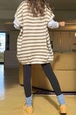 Hoxton Stripe Gilet Camel White