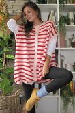 Hoxton Stripe Gilet Red Blush