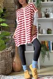 Hoxton Stripe Gilet Red Blush
