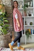 Hoxton Stripe Gilet Red Blush