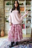 Huggle Asymmetric Draped Knit Jumper Antique Rose