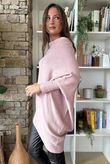 Huggle Asymmetric Draped Knit Jumper Antique Rose