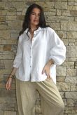Hush Pillow Cotton Boyfriend Shirt White 